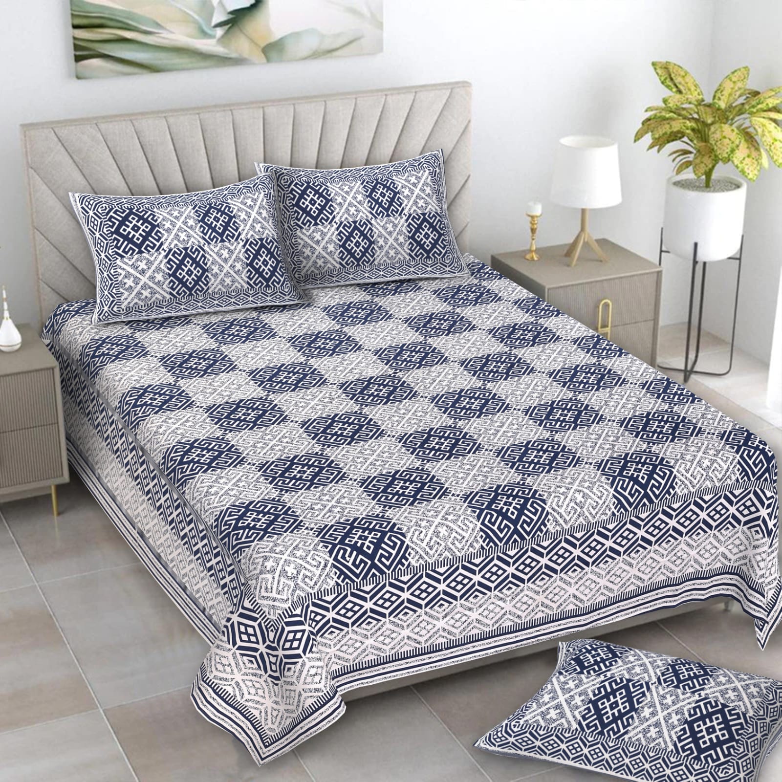 Best Double Bed sheet With Pillow Cover